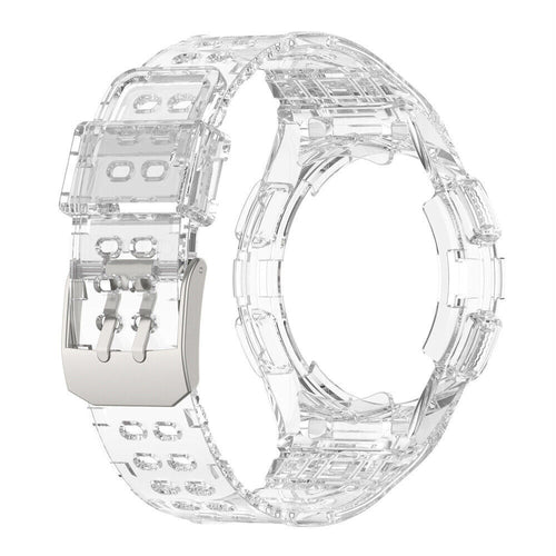 Silicone Strap with Frame, transparent, without a watch, 3/4 front view