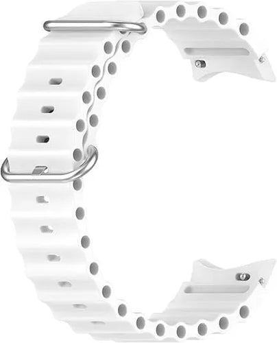 Silicone Ocean Strap, white, without a watch, 3/4 front view