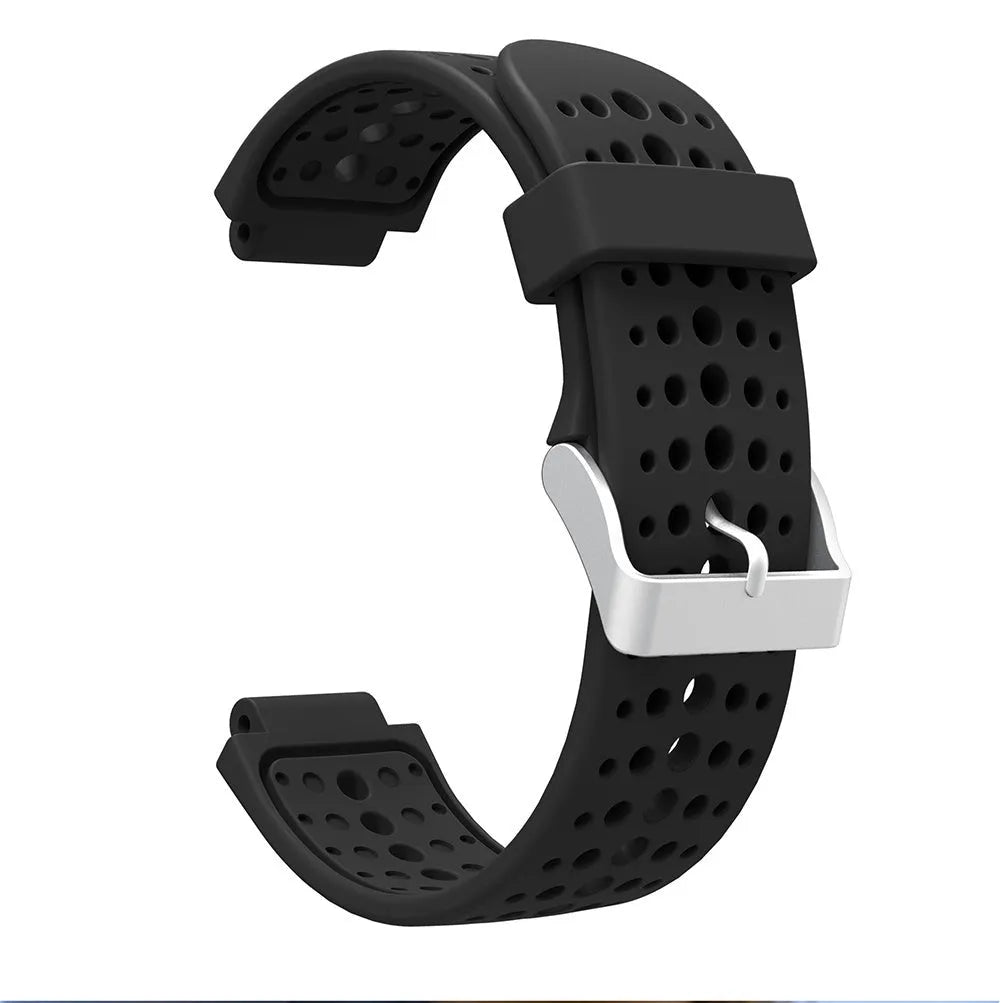 Silicone Strap, black, without a watch, 3/4 front view