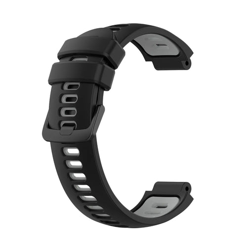 Silicone Sport Strap, black/grey, without a watch, 3/4 front view