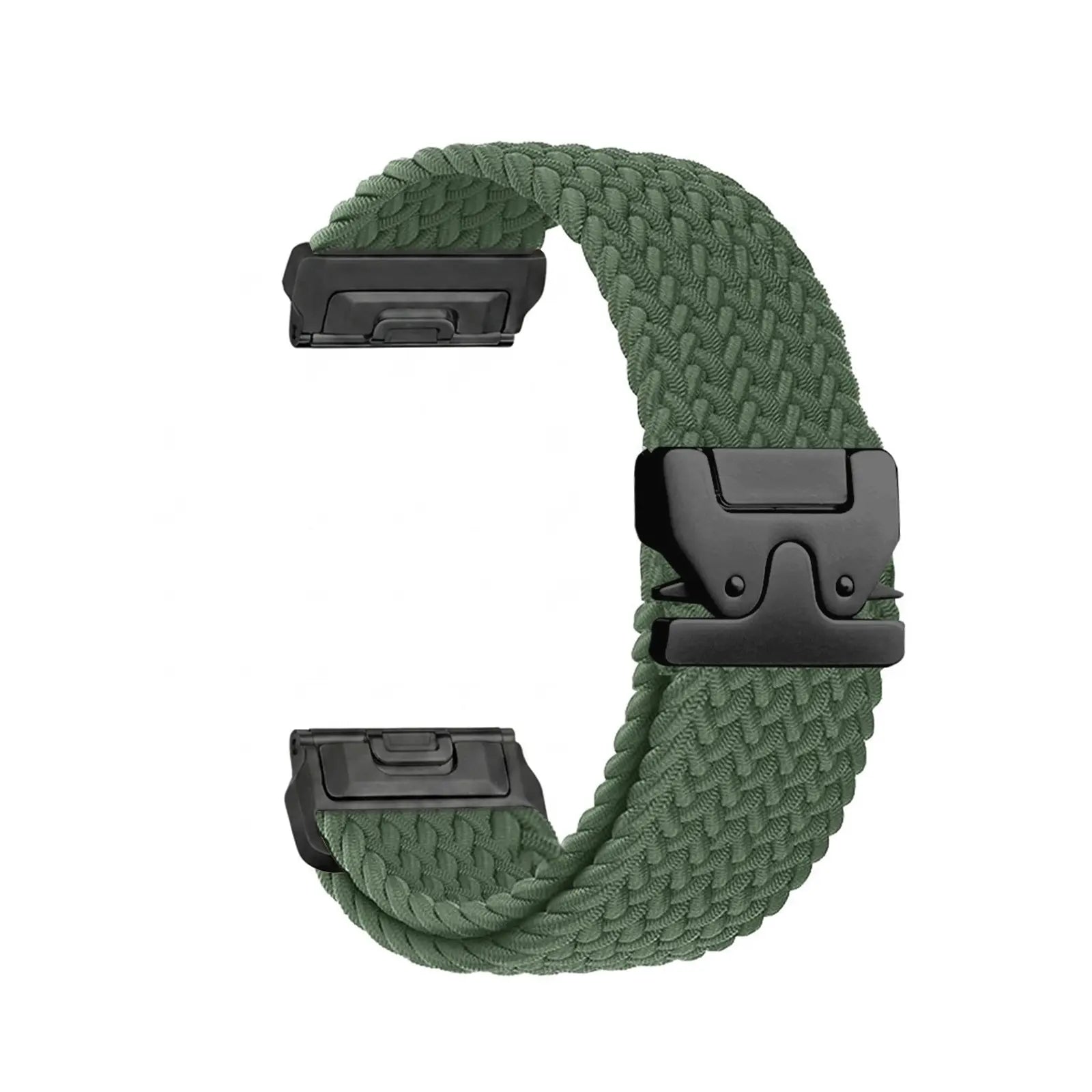 Garmin Forerunner 955 Geflochtenes Armband mit P-Schnalle (Grün mit Schwarz)