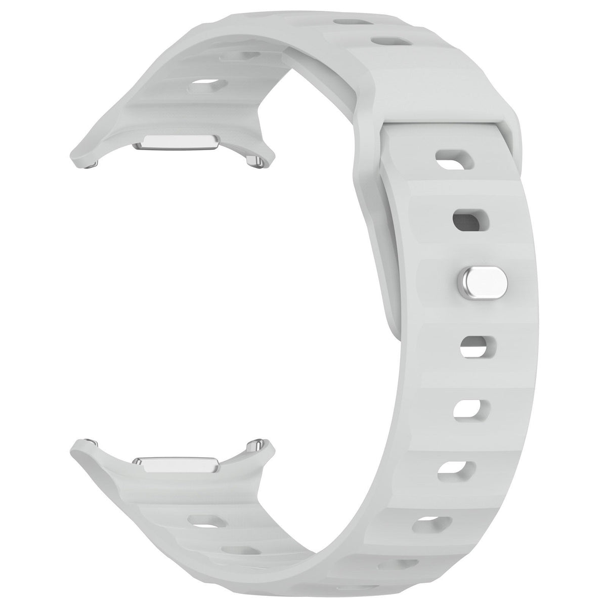 Outdoor Silicone Strap, grey, without a watch, 3/4 front view