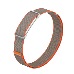Biceps Nylon Bracelet, grey/orange, without a watch, 3/4 front view