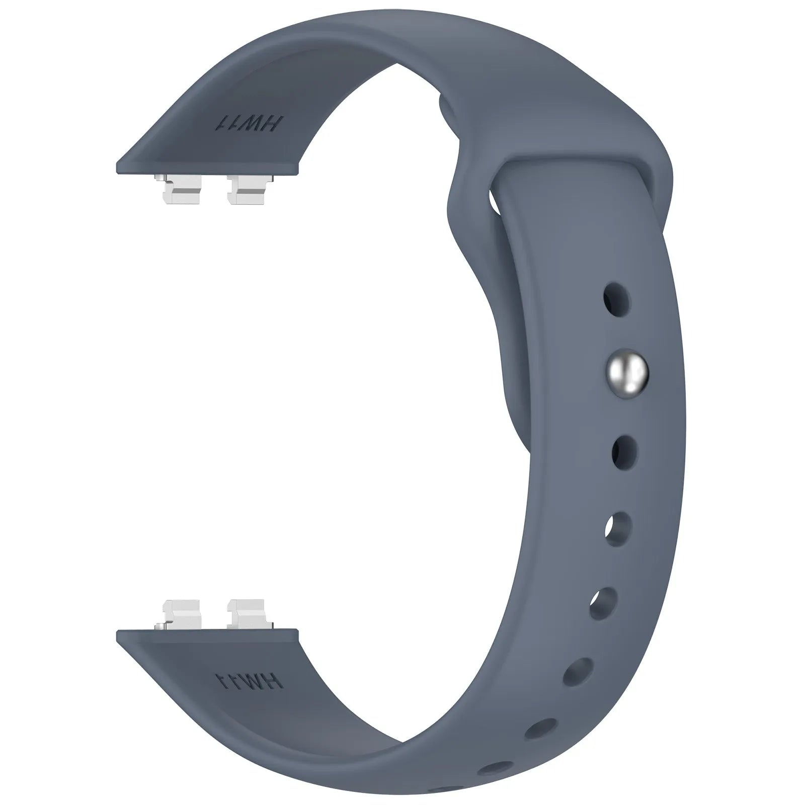 Silicone Sport Strap, grey-blue, without a watch, 3/4 front view