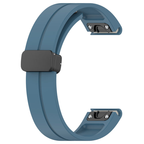 Garmin Quatix 7x Solar D-Schnalle Silikonarmband (Grau/Blau)