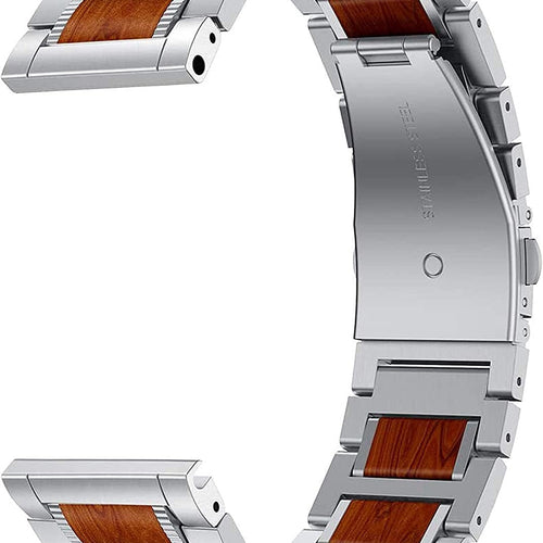 Garmin Venu 4 - 45mm Holz-/ Stahlarmband (Silber)