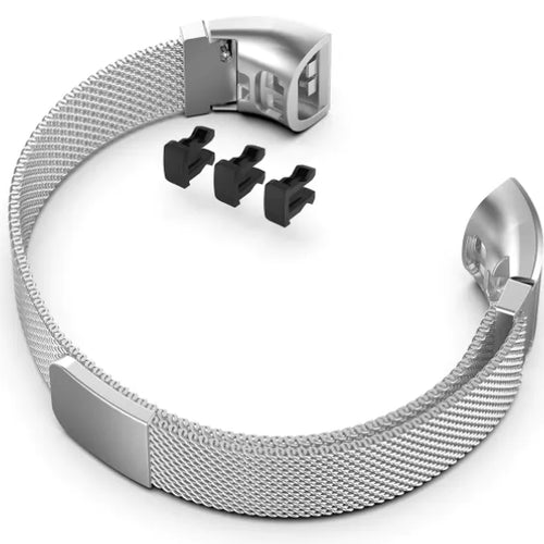 Milanese Strap, silver, without a watch, 3/4 front view