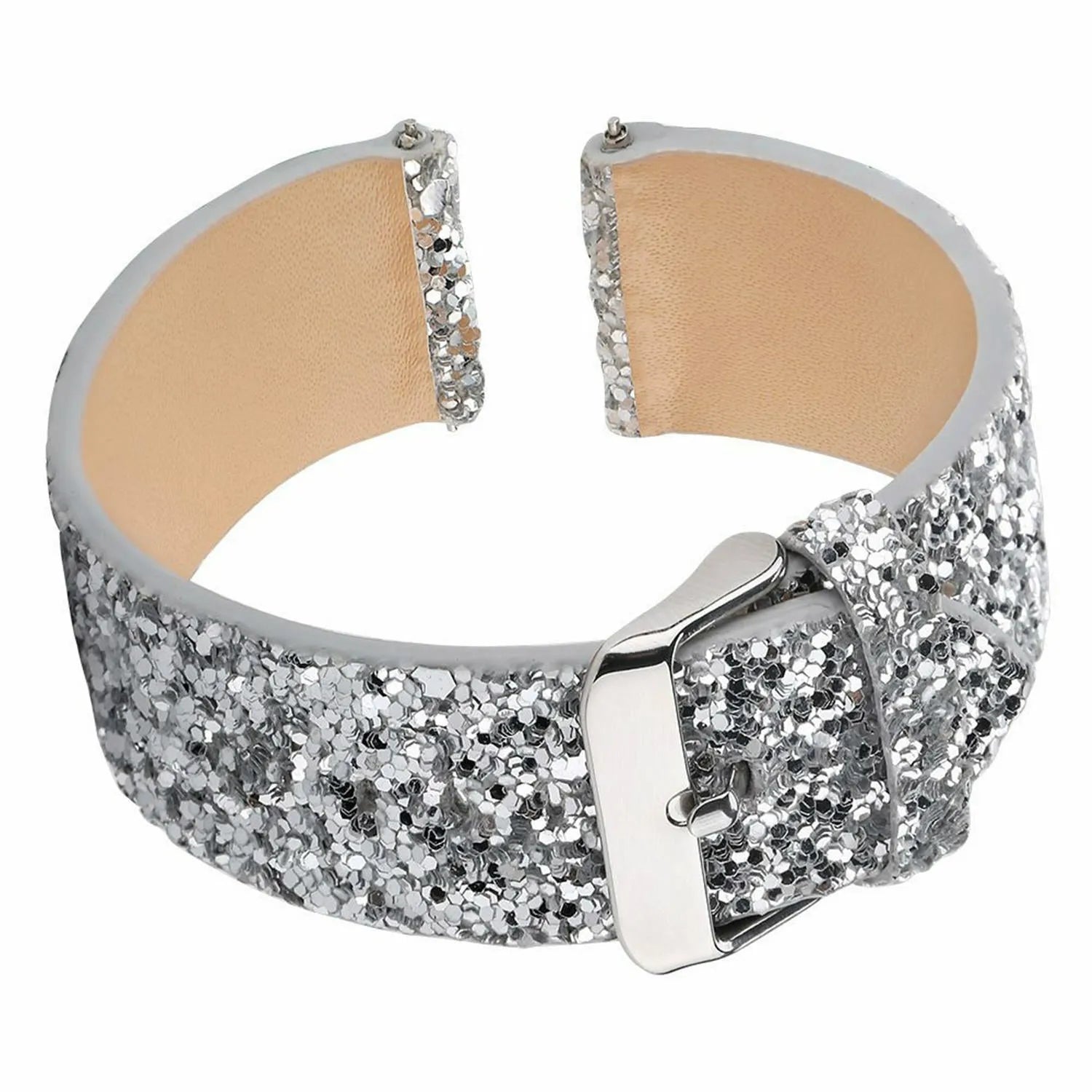 Coros Apex 42mm Glitzerndes Lederarmband (Silber)