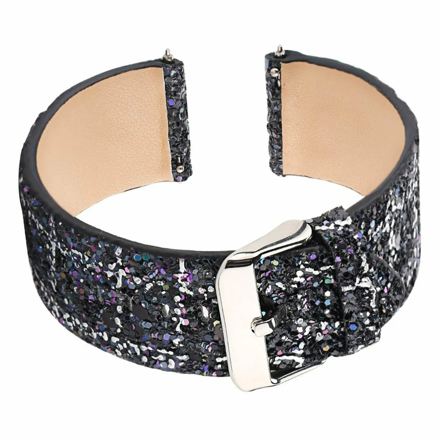 Coros Apex 42mm Glitzerndes Lederarmband (Schwarz)