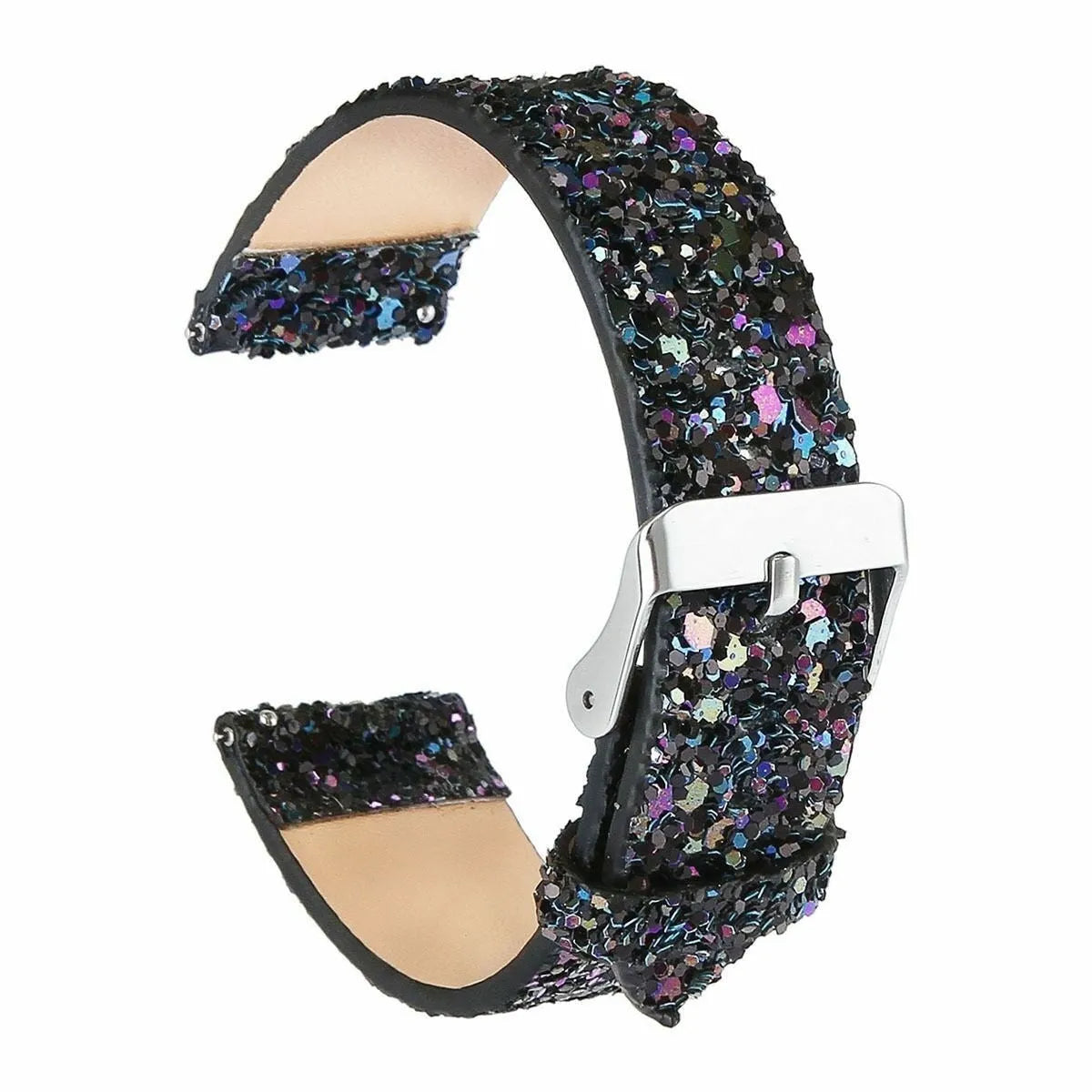 Coros Pace 2 Glitzerndes Lederarmband (Schwarz)