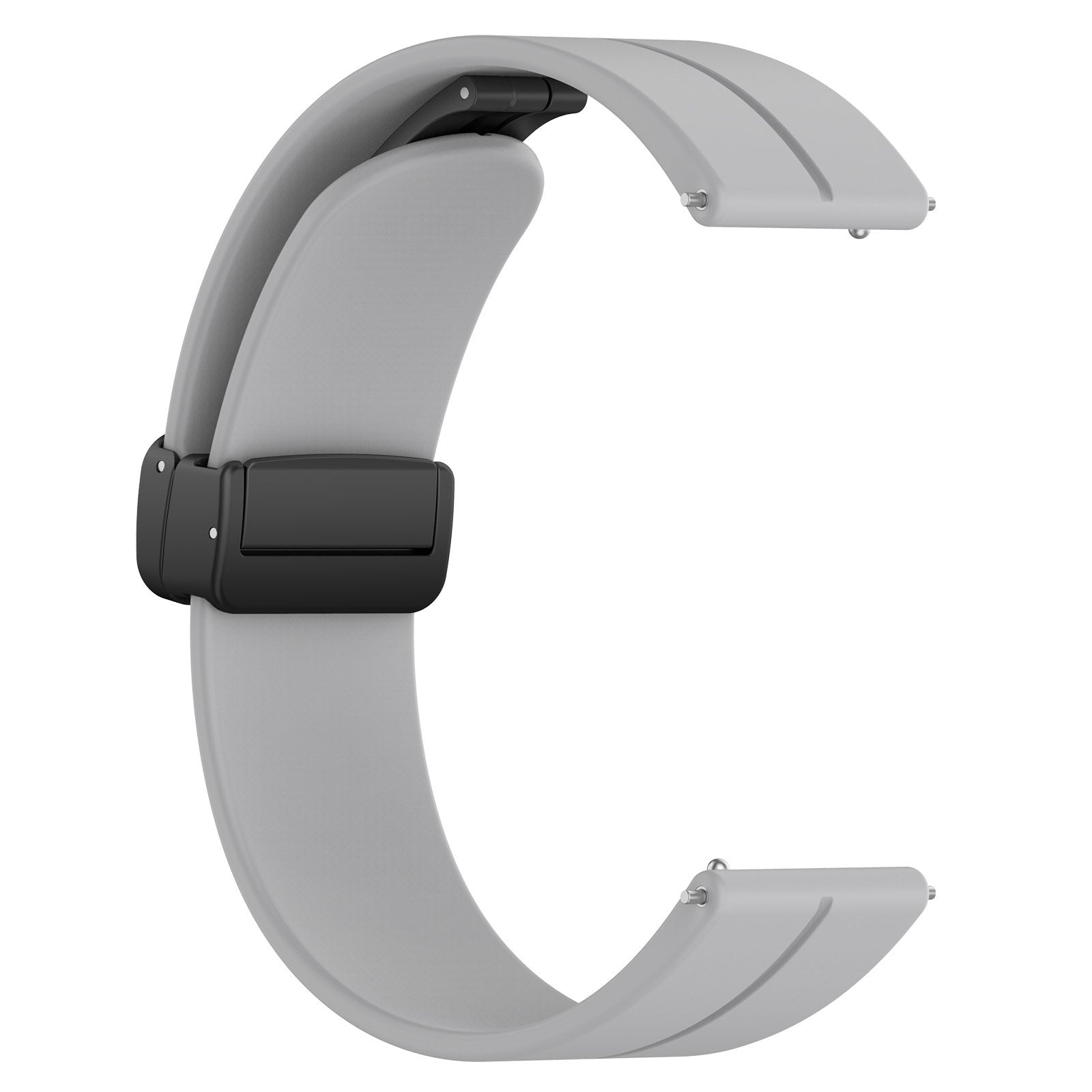 D-Buckle Silicone Strap, light grey, without a watch, 3/4 front view