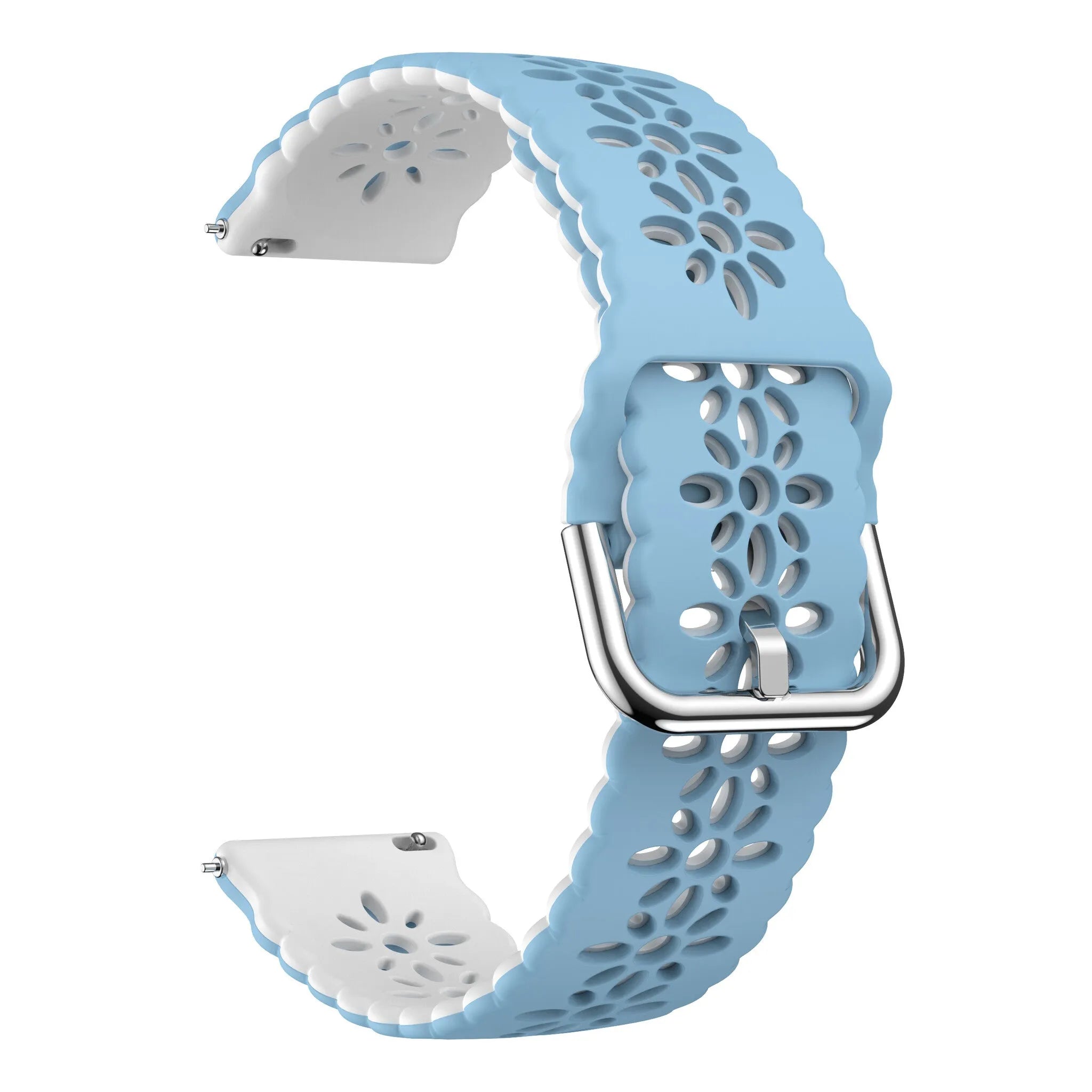 Coros Apex 42mm Gemustertes Silikonarmband (Hell Blau/Weiß)
