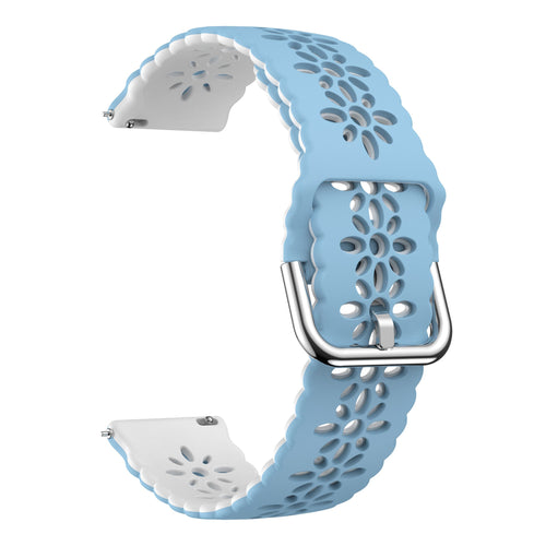 Amazfit Active 2 Gemustertes Silikonarmband (Hell Blau/Weiß)