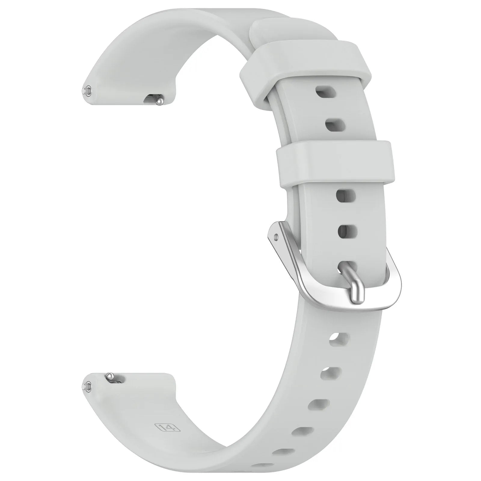 Pebble Round 2 - 14mm Klassisches Silikonarmband (Hellgrau)