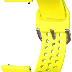 Breathable Silicone Strap, yellow, without a watch, 3/4 front view