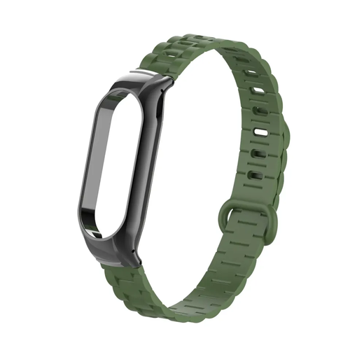Silicone TPU Strap with Frame, army green, without a watch, 3/4 front view