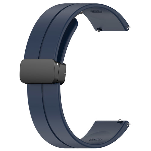D-Buckle Silicone Strap, dark blue, without a watch, 3/4 front view