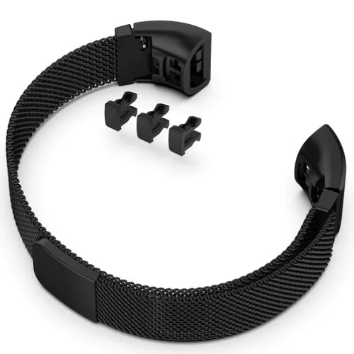 Milanese Strap, black, without a watch, 3/4 front view