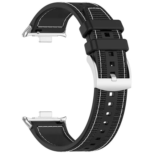 Nylon Hybrid Strap, black, without a watch, 3/4 front view