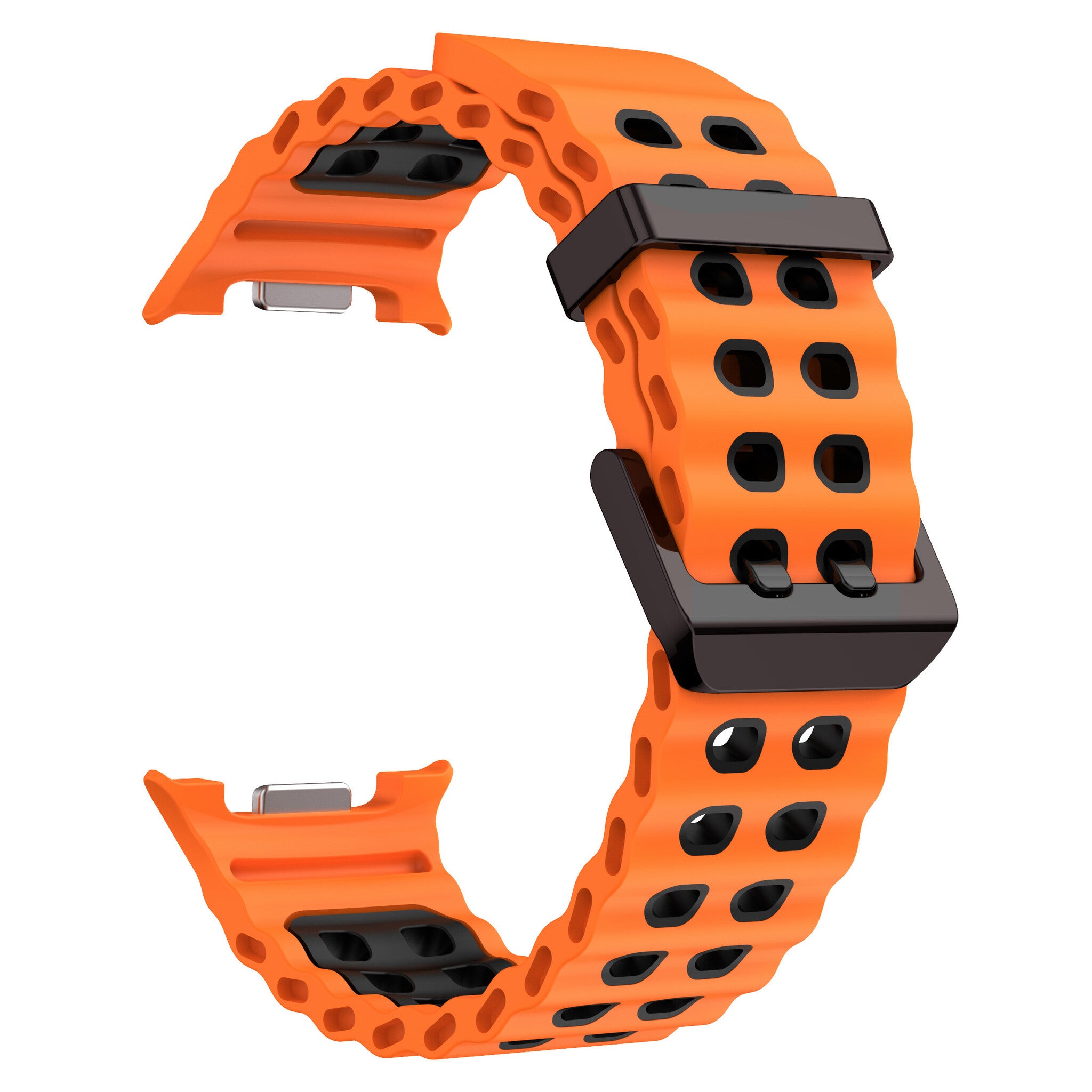 Samsung Galaxy Watch 9 - 44mm Ocean Armband (Orange/Schwarz)