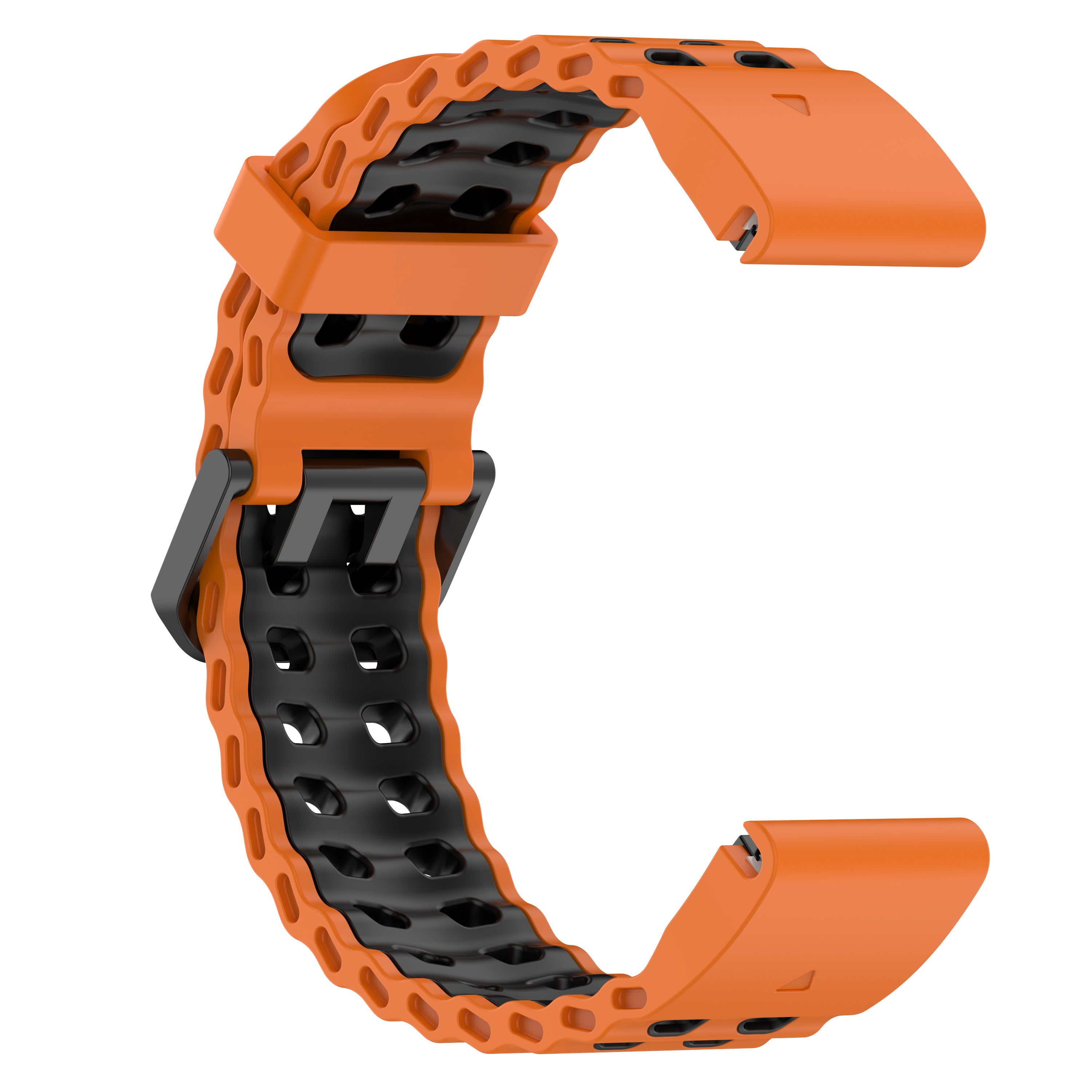 Garmin Fenix 8 Pro - 51mm Wave Sportarmband (Orange/Schwarz)