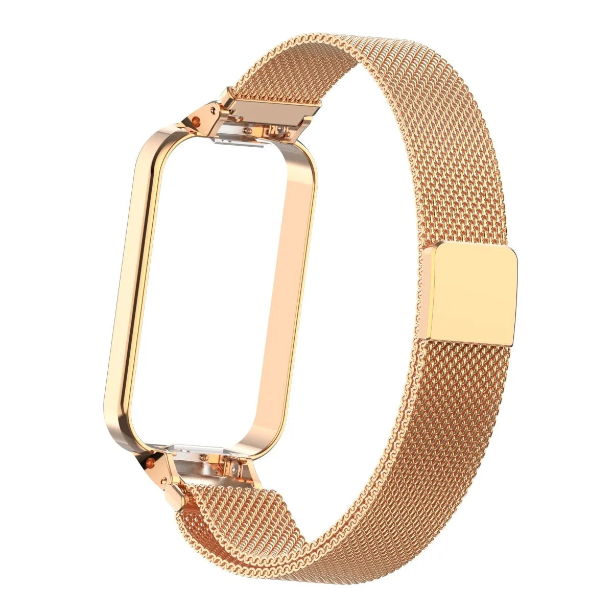 Milanese Strap, rose gold, without a watch, 3/4 front view