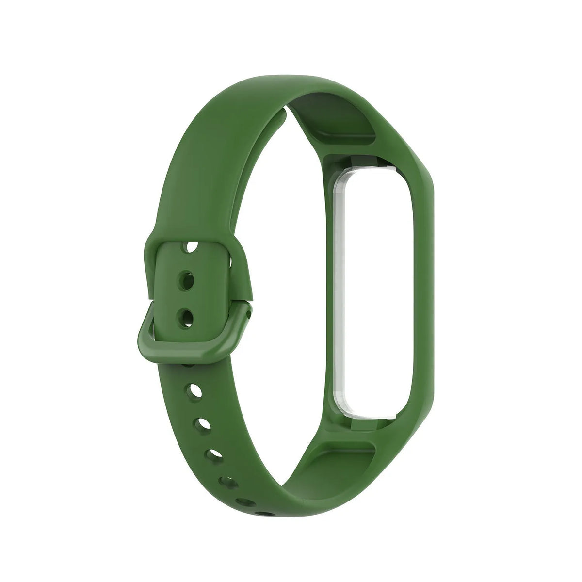 Silicone Strap, dark green, without a watch, 3/4 front view