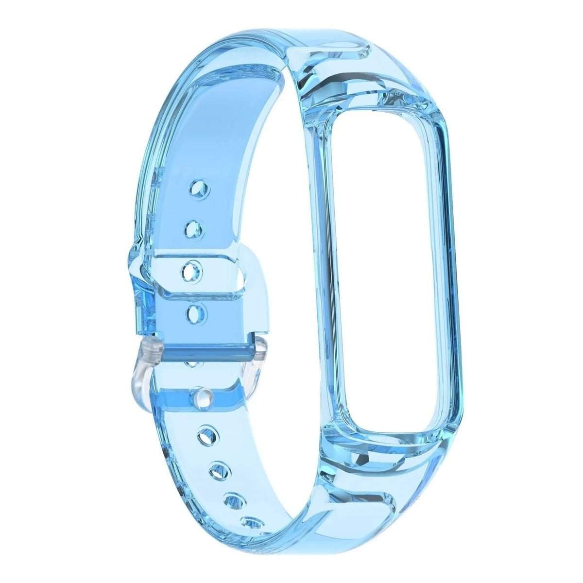 Silicone Colour Changing Crystal, transparent blue, without a watch, 3/4 front view
