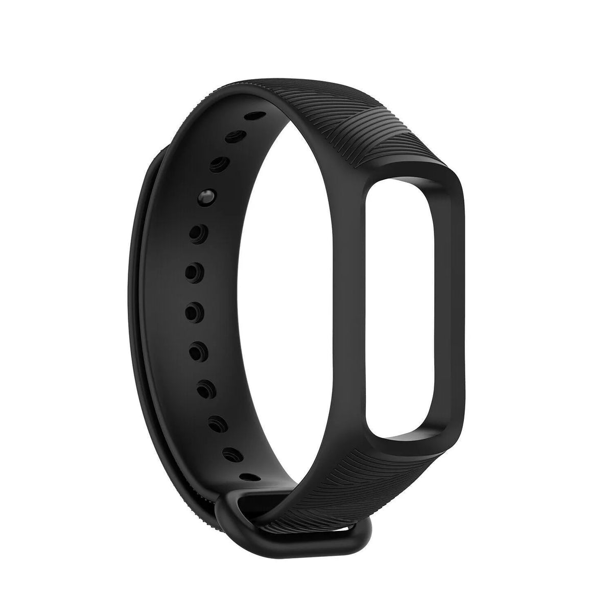 Silicone Strap, black, without a watch, 3/4 front view