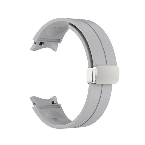 Silicone Magnetic Sport Strap, grey, without a watch, 3/4 front view