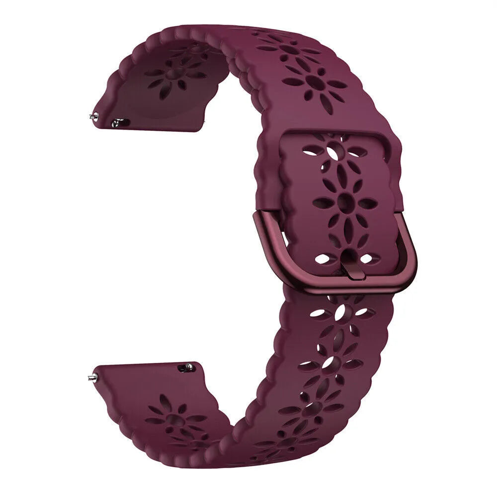Amazfit GTS 4 Patterned Silicone Strap (Wine Red)