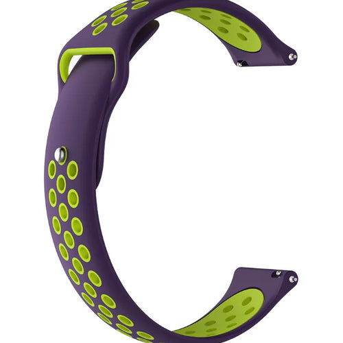 Silicone Sport Strap, purple/green, without a watch, 3/4 front view