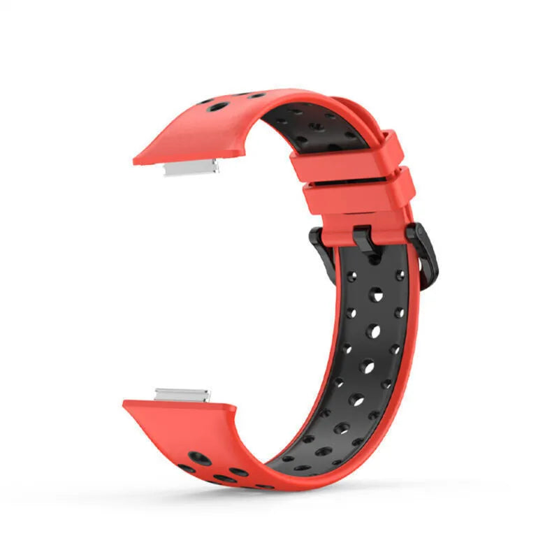 Silicone Sport Strap, red/black, without a watch, 3/4 front view