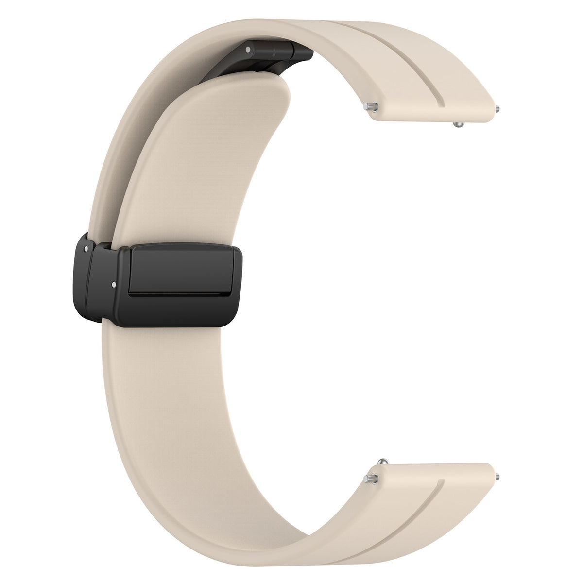D-Buckle Silicone Strap, starlight, without a watch, 3/4 front view