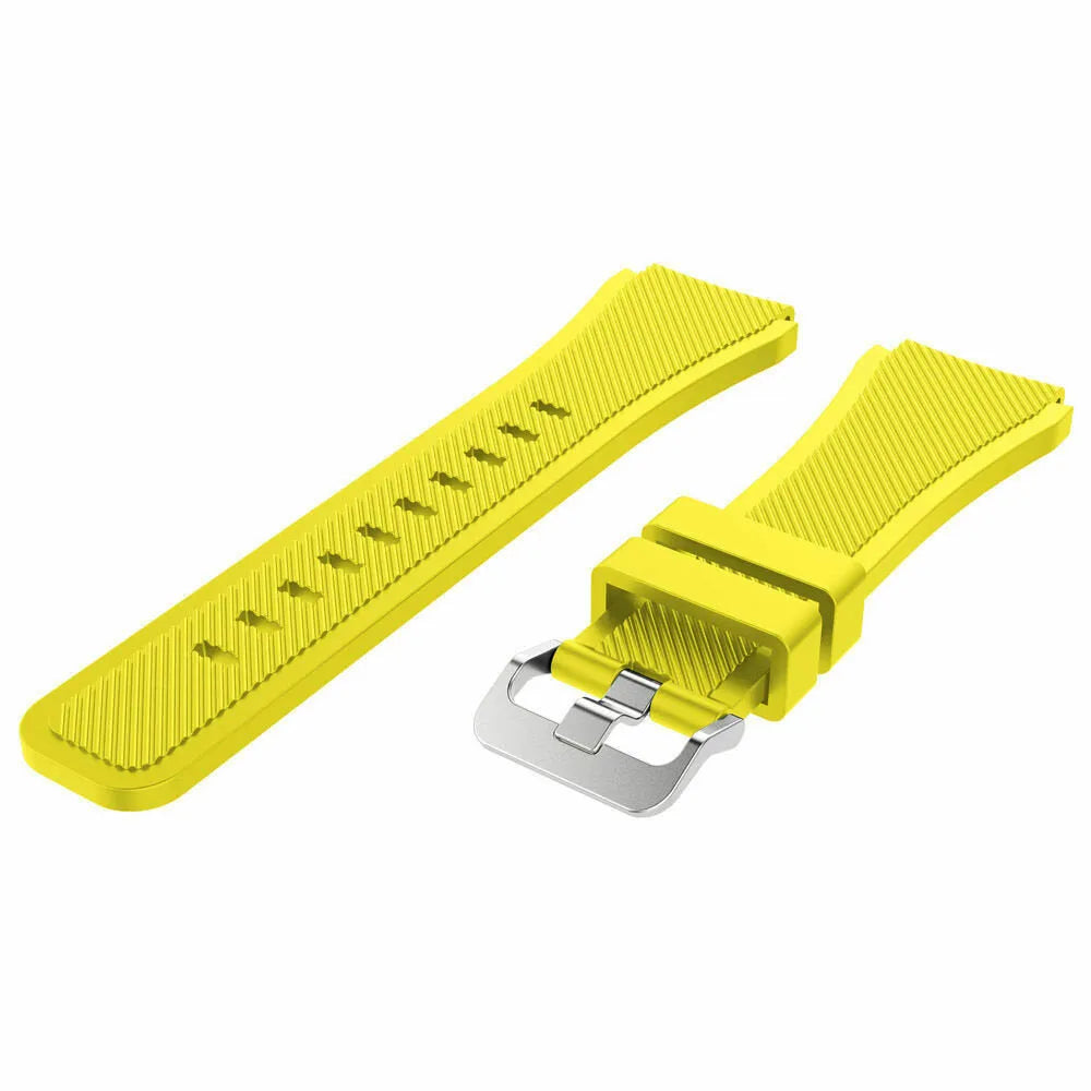 Twill Silicone Strap, yellow, without a watch, 3/4 front view