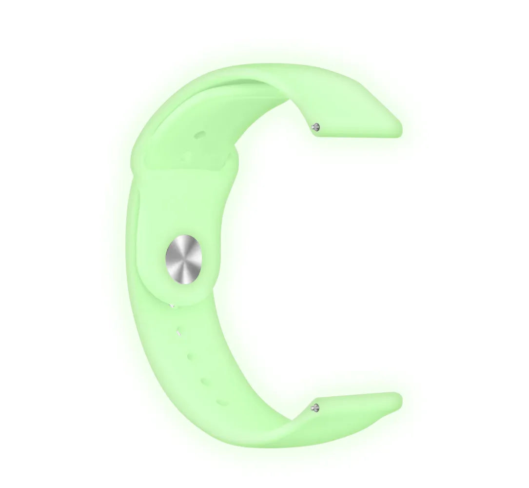 Silicone Glow in the Dark Strap, lime, without a watch, 3/4 front view
