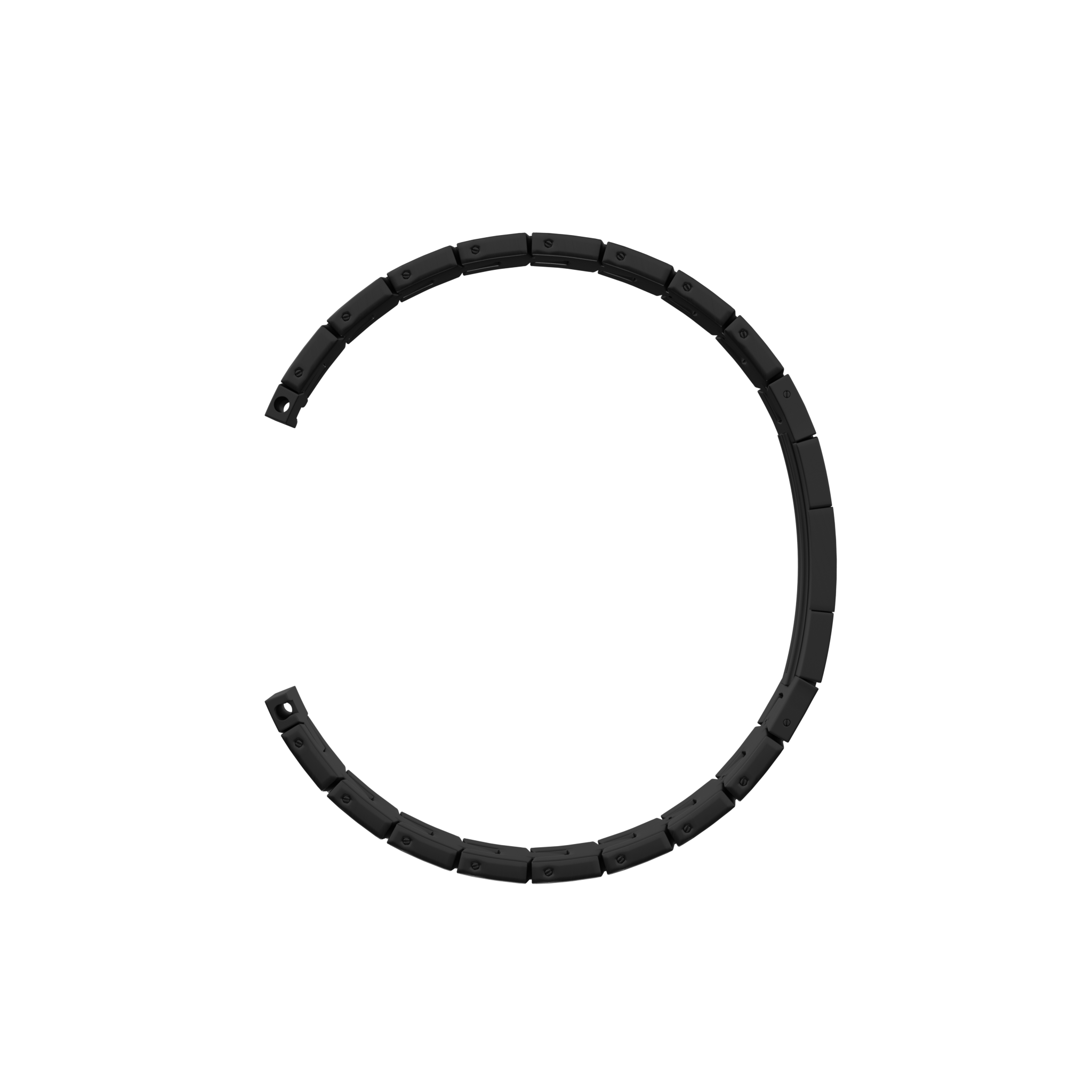 Titanium Grain Strap (Flat Clasp), graphite, without a watch, 3/4 front view