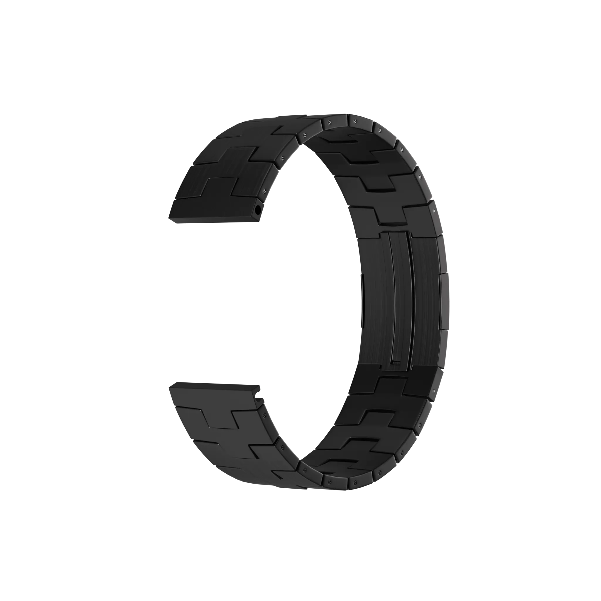 Oppo Watch S Gebürstetes Titanarmband (Flache Schließe) (Schwarz)