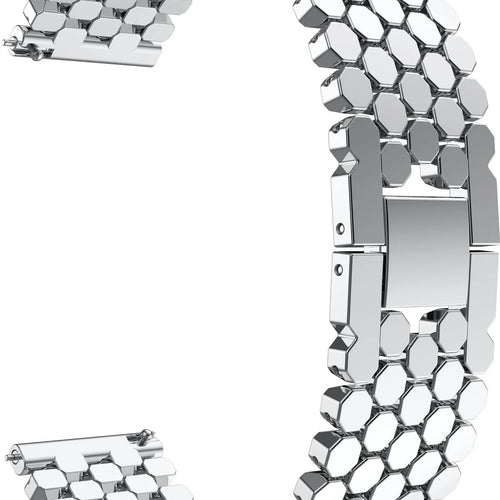 Steel Strap Hexagons, silver, without a watch, 3/4 front view