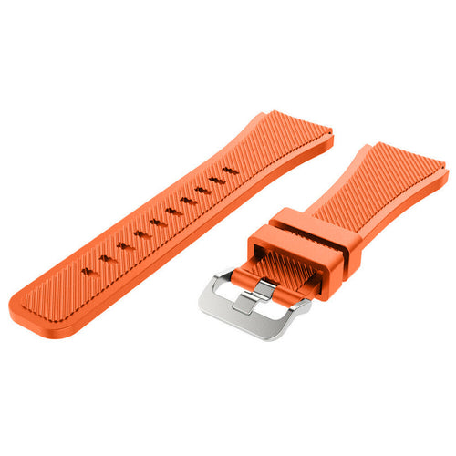 Twill Silicone Strap, orange, without a watch, 3/4 front view