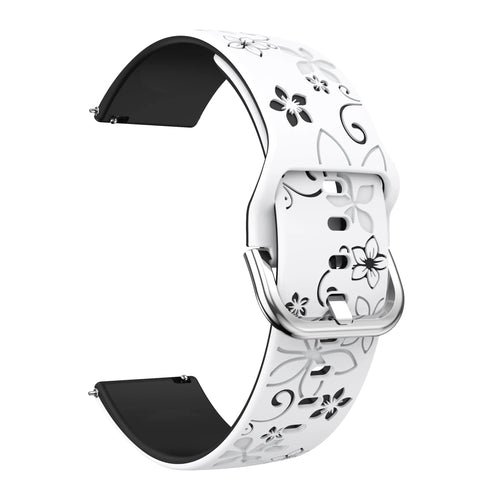 Coros Apex 42mm Flower Silicone Strap (White/Black)