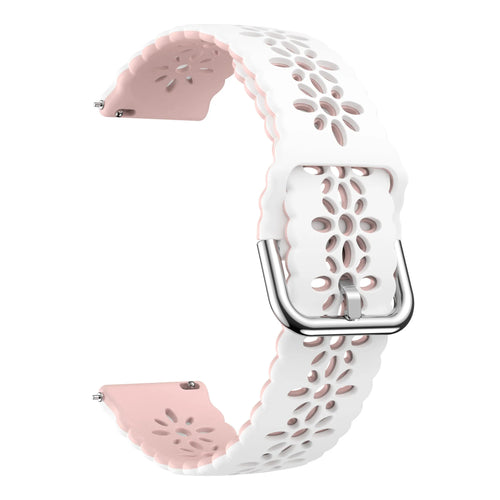 Amazfit Bip 3 (Pro) Gemustertes Silikonarmband (Weiß/Rosa)