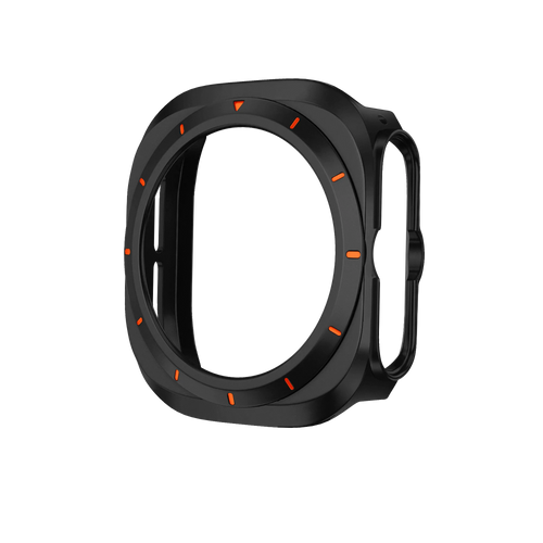 Bandz Samsung Galaxy Watch Ultra Bezel PC Hülle (Schwarz mit Orange)