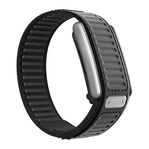 Nylon Hybrid Strap, black, without a watch, 3/4 rear view