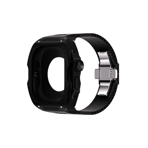 Reqior Apple Watch Ultra Hülle mit integriertem Gummi-Armband (Schwarz)