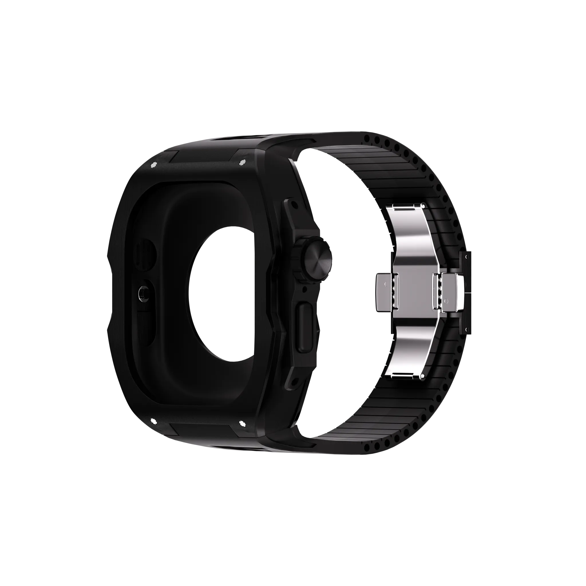 Reqior Apple Watch Ultra Hülle mit integriertem Gummi-Armband (Schwarz)