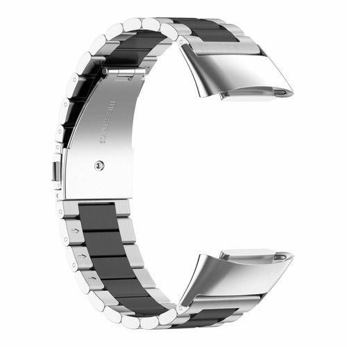 Steel Strap, silver/black, without a watch, 3/4 rear view