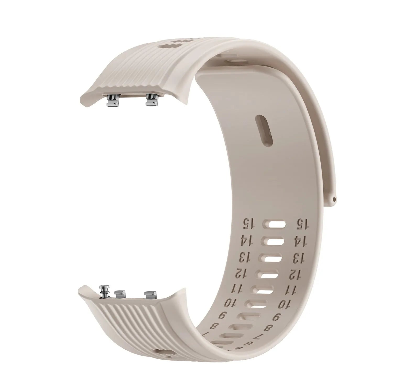 Silicone Strap, beige, without a watch, 3/4 rear view