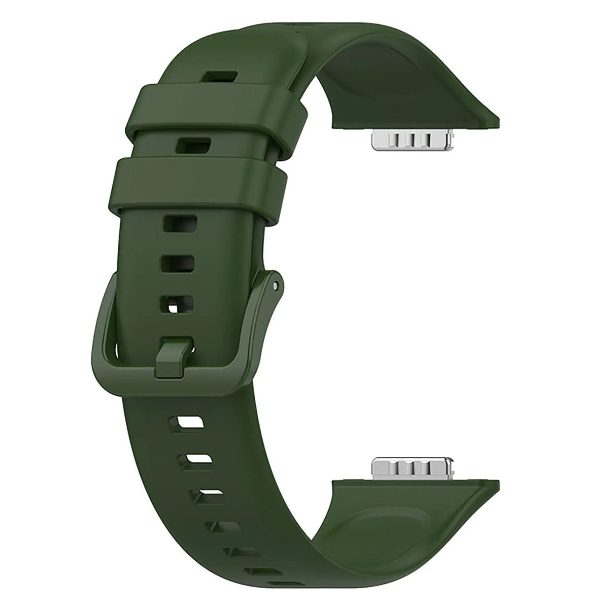Silicone Strap, army green, without a watch, 3/4 rear view