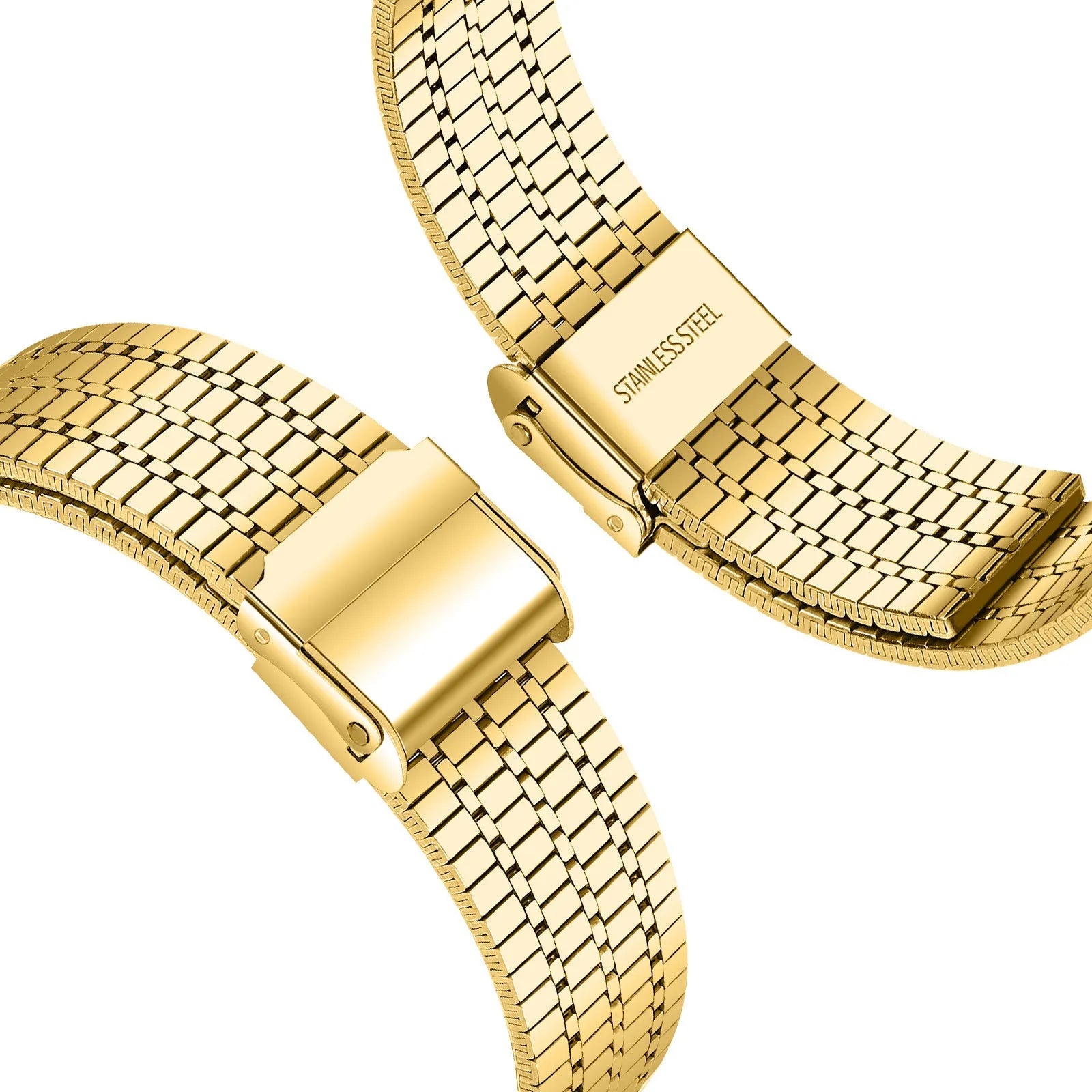 Fine Steel Strap, gold, without a watch, 3/4 rear view